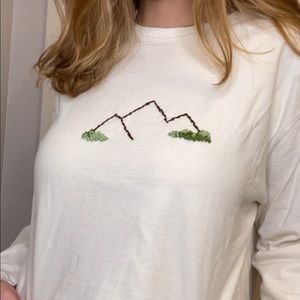 Vintage Embroidered LL Bean crop top